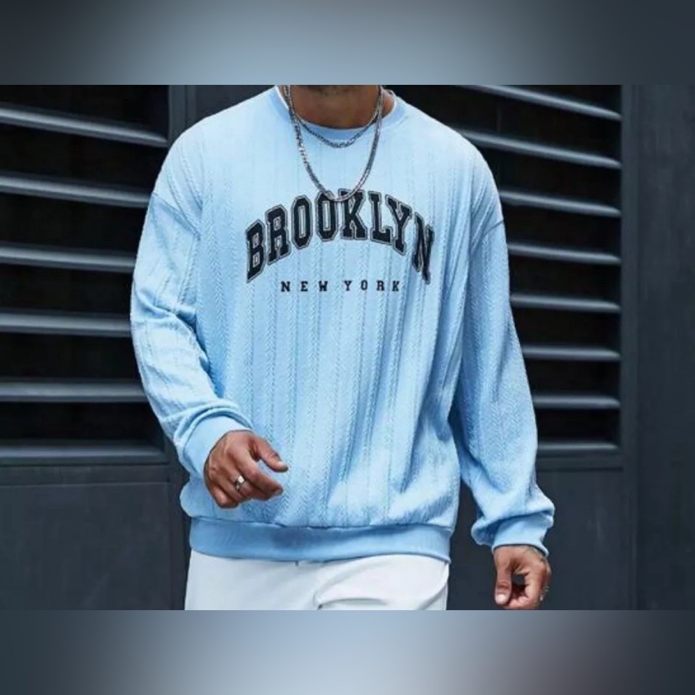 Sweater Size Xl Men Brooklyn New York Blue